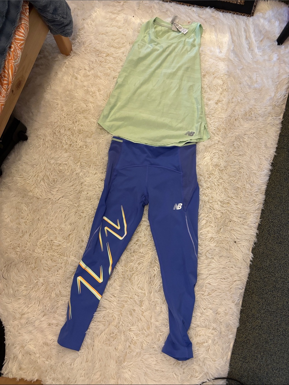 New Balance Mint Green Tank with Royal Blue Leggings